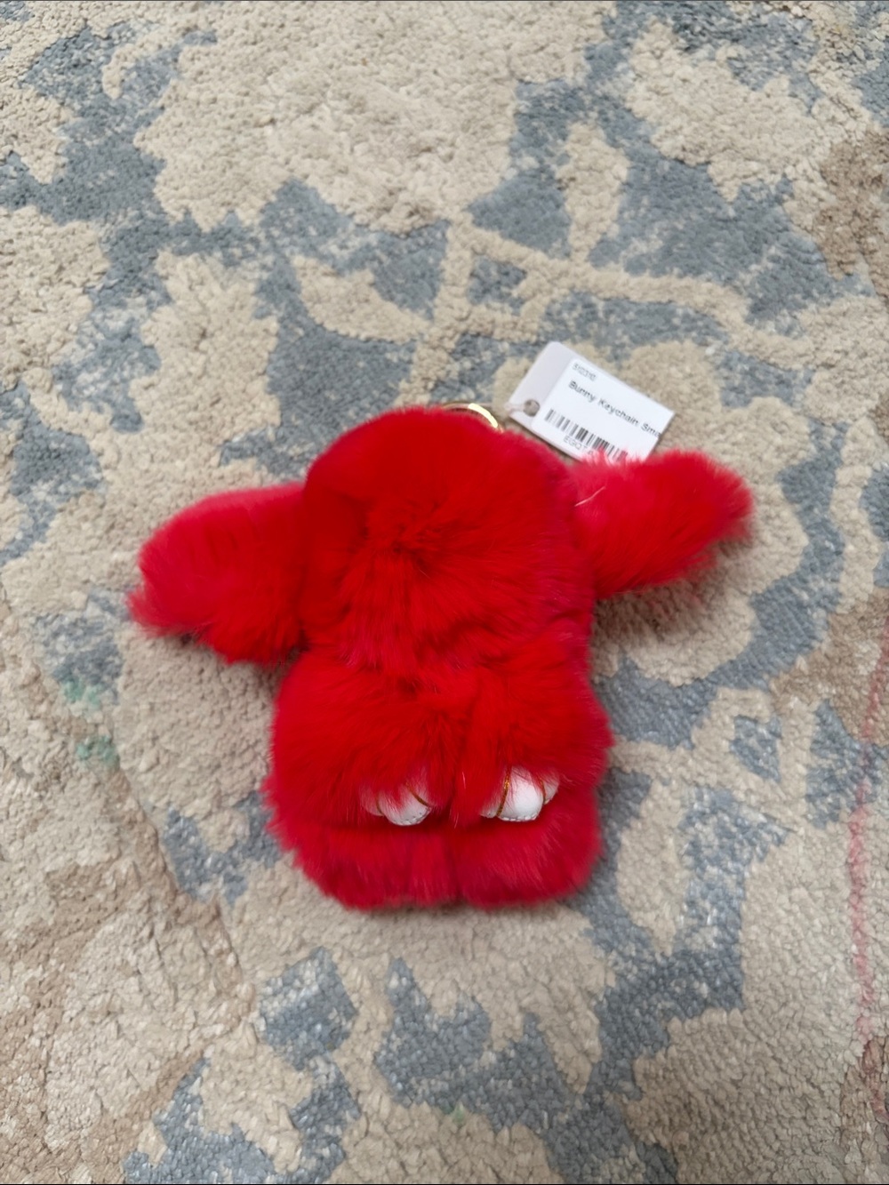 Red Plush Bunny Keychain Charm
